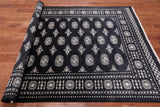 Black Bokhara Hand-Knotted Wool Rug - 5' 7" X 8' 3"