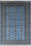 Blue Bokhara Hand Knotted Wool Rug - 5' 6" X 7' 10"