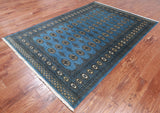 Blue Bokhara Hand Knotted Wool Rug - 5' 6" X 7' 10"