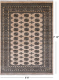 Ivory Bokhara Handmade Wool Rug - 5' 6" X 7' 10"