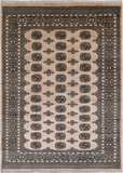 Ivory Bokhara Handmade Wool Rug - 5' 6" X 7' 10"
