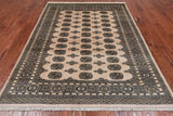 Ivory Bokhara Handmade Wool Rug - 5' 6" X 7' 10"