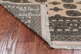 Ivory Bokhara Handmade Wool Rug - 5' 6" X 7' 10"