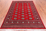 Red Bokhara Hand Knotted Wool Rug - 5' 6" X 7' 10"