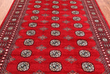 Red Bokhara Hand Knotted Wool Rug - 5' 6" X 7' 10"