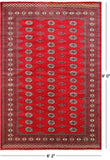 Red Bokhara Handmade Wool Rug - 6' 2" X 9' 0"