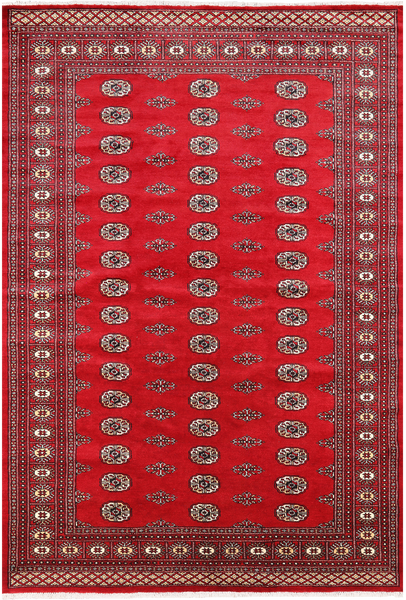 Red Bokhara Handmade Wool Rug - 6' 2" X 9' 0"