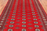 Red Bokhara Handmade Wool Rug - 6' 2" X 9' 0"