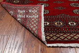 Red Bokhara Handmade Wool Rug - 6' 2" X 9' 0"