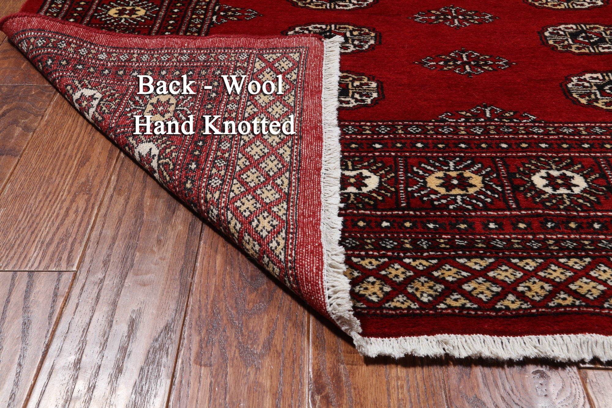 Red Bokhara Handmade Wool Rug - 6' 2" X 9' 0"