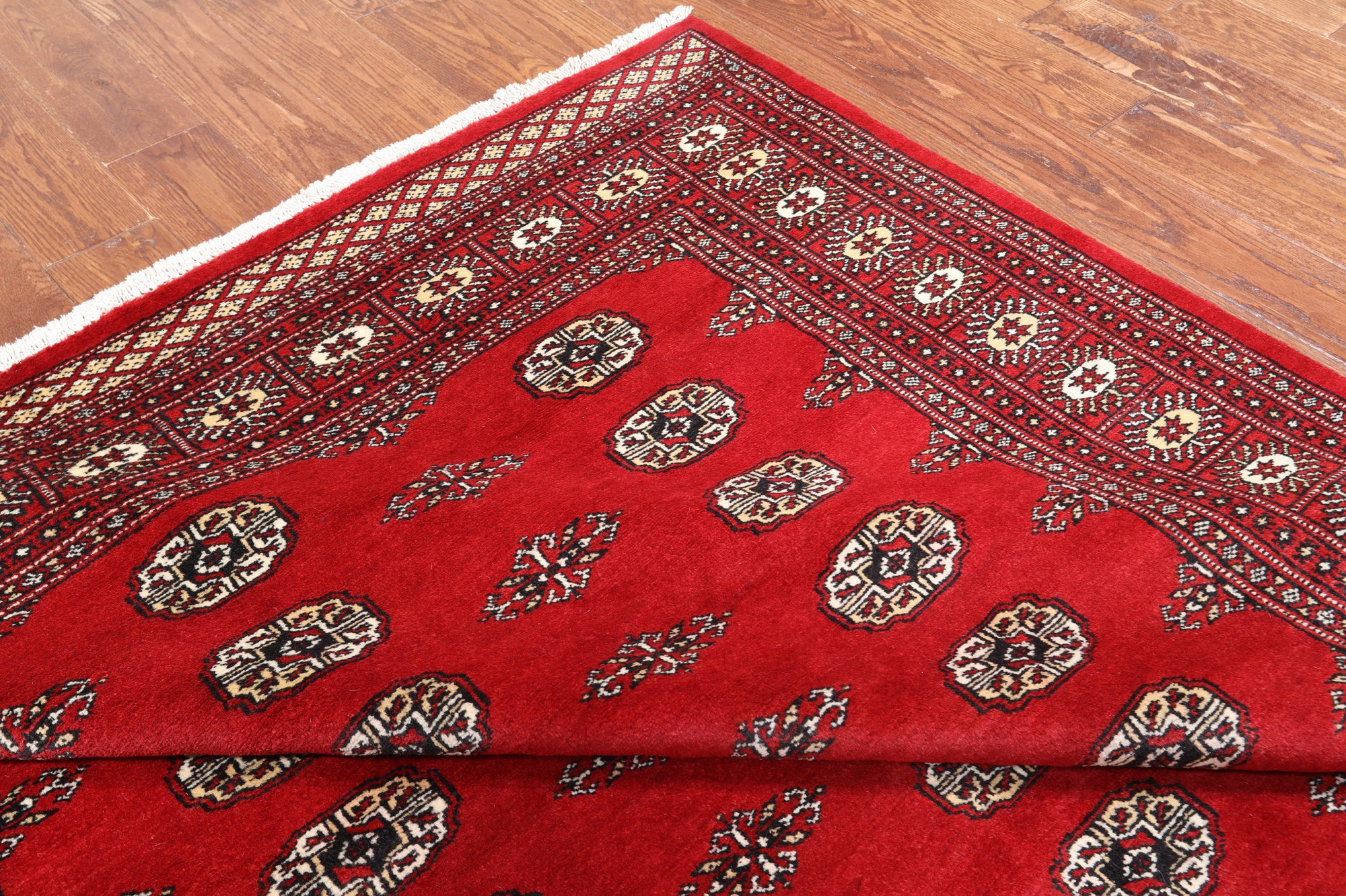 Red Bokhara Handmade Wool Rug - 6' 2" X 9' 0"