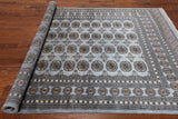Grey Bokhara Handmade Wool Rug - 6' 1" X 9' 2"