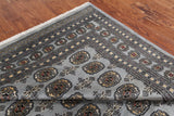 Grey Bokhara Handmade Wool Rug - 6' 1" X 9' 2"
