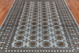 Grey Bokhara Handmade Wool Rug - 6' 1" X 9' 2"