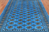 Blue Bokhara Hand Knotted Wool Rug - 6' 1" X 8' 11"