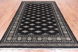 Black Bokhara Handmade Wool Rug - 5' 11" X 8' 10"