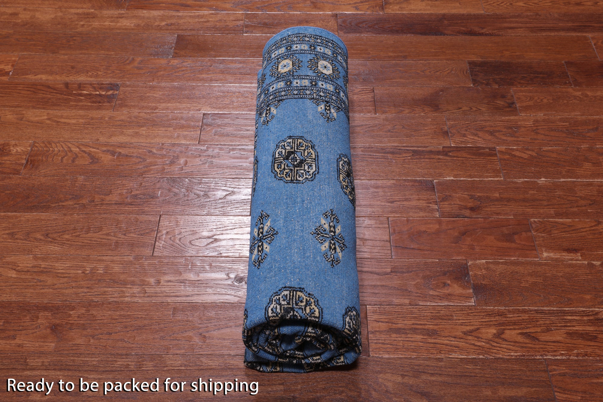Blue Bokhara Hand-Knotted Wool Rug - 6' 1" X 8' 9"