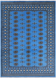 Blue Bokhara Hand-Knotted Wool Rug - 6' 1" X 8' 9"