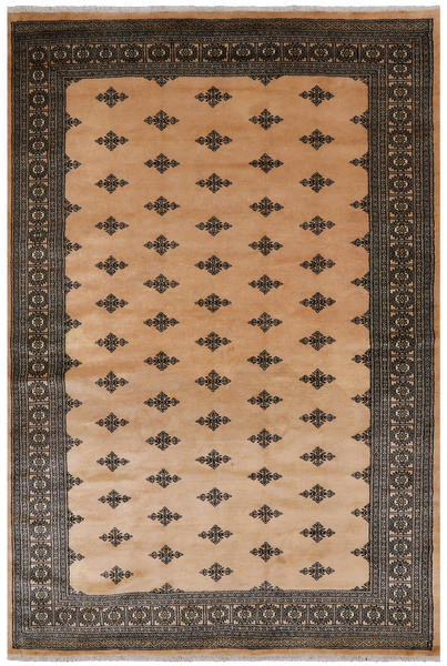 Beige Bokhara Hand-Knotted Wool Rug - 6' 2" X 9' 1"