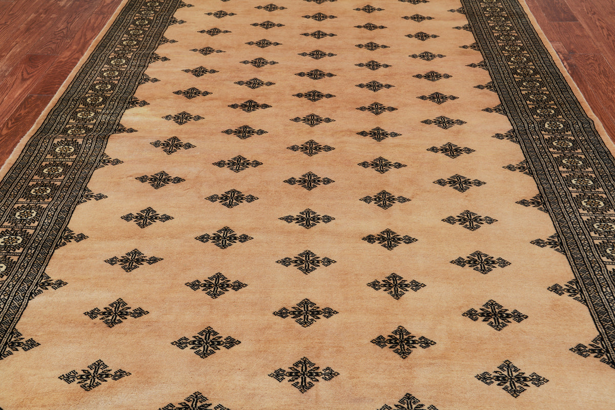 Beige Bokhara Hand-Knotted Wool Rug - 6' 2" X 9' 1"