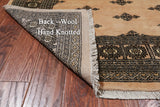 Beige Bokhara Hand-Knotted Wool Rug - 6' 2" X 9' 1"