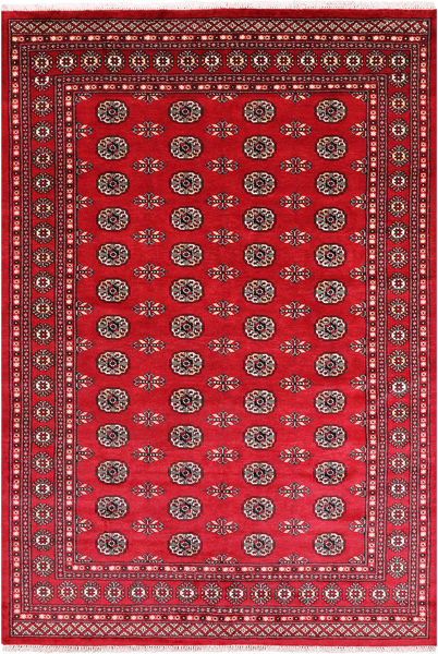 Red Bokhara Hand Knotted Wool Rug - 6' 2" X 8' 9"