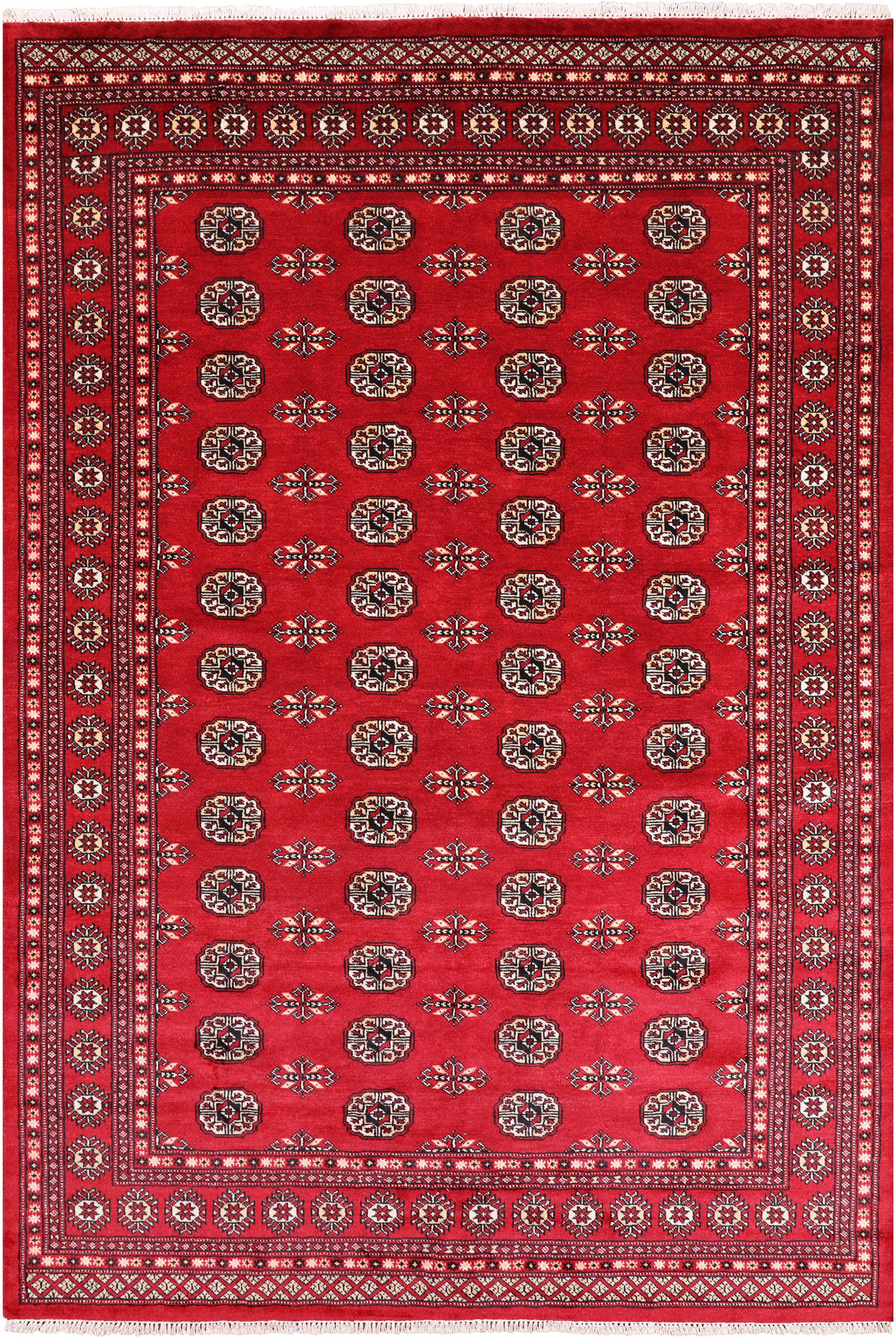 Red Bokhara Hand Knotted Wool Rug - 6' 2" X 8' 9"