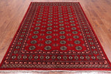 Red Bokhara Hand Knotted Wool Rug - 6' 2" X 8' 9"