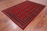 Red Bokhara Hand Knotted Wool Rug - 6' 2" X 8' 9"
