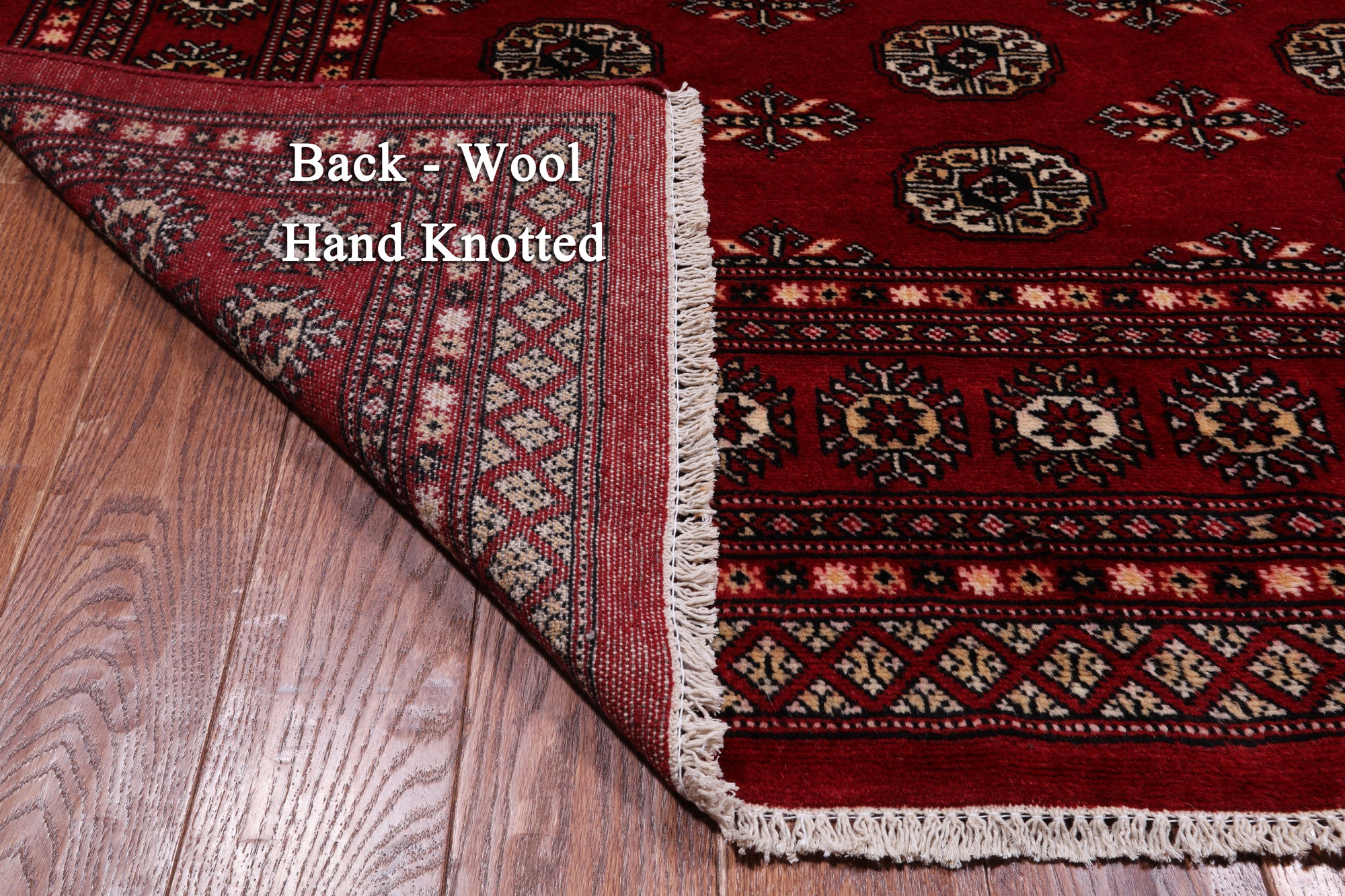 Red Bokhara Hand Knotted Wool Rug - 6' 2" X 8' 9"