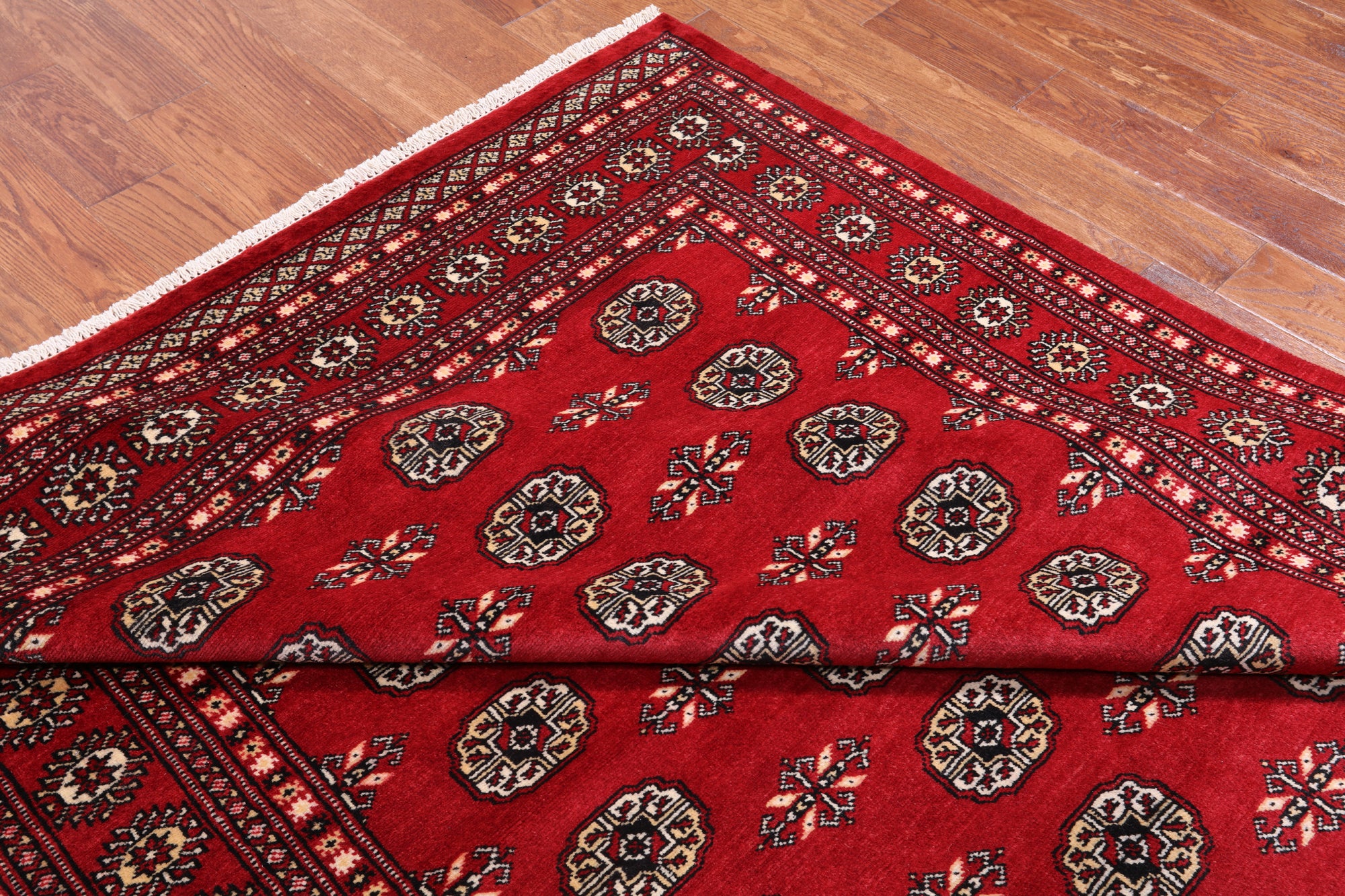 Red Bokhara Hand Knotted Wool Rug - 6' 2" X 8' 9"