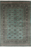 Green Bokhara Hand Knotted Wool Rug - 6' 0" X 8' 8"