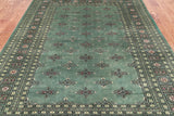 Green Bokhara Hand Knotted Wool Rug - 6' 0" X 8' 8"