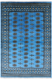 Blue Bokhara Hand-Knotted Wool Rug - 6' 0" X 8' 7"
