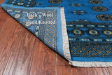Blue Bokhara Hand-Knotted Wool Rug - 6' 0" X 8' 7"