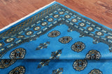 Blue Bokhara Hand-Knotted Wool Rug - 6' 0" X 8' 7"