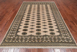 Ivory Bokhara Handmade Wool Rug - 6' 0" X 8' 8"