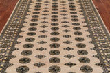 Ivory Bokhara Handmade Wool Rug - 6' 0" X 8' 8"