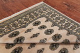 Ivory Bokhara Handmade Wool Rug - 6' 0" X 8' 8"