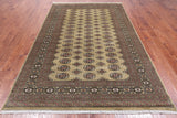 Olive Green Bokhara Hand-Knotted Wool Rug - 6' 0" X 9' 7"