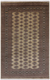 Olive Green Bokhara Hand-Knotted Wool Rug - 6' 0" X 9' 7"
