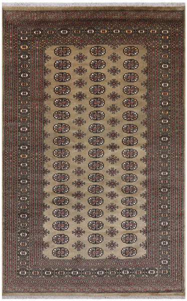 Olive Green Bokhara Hand-Knotted Wool Rug - 6' 0" X 9' 7"