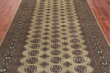 Olive Green Bokhara Hand-Knotted Wool Rug - 6' 0" X 9' 7"