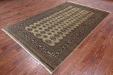 Olive Green Bokhara Hand-Knotted Wool Rug - 6' 0" X 9' 7"