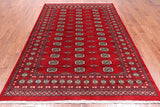 Red Bokhara Handmade Wool Rug - 6' 2" X 8' 8"