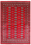 Red Bokhara Handmade Wool Rug - 6' 2" X 8' 8"