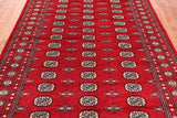 Red Bokhara Handmade Wool Rug - 6' 2" X 8' 8"