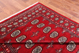Red Bokhara Handmade Wool Rug - 6' 2" X 8' 8"