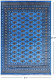 Blue Bokhara Hand Knotted Wool Rug - 6' 1" X 8' 11"