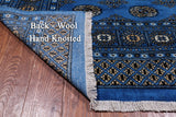 Blue Bokhara Hand Knotted Wool Rug - 6' 1" X 8' 11"